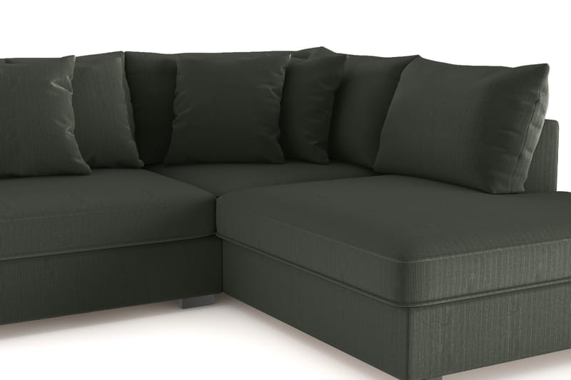 Rossita 4-sits Högervänd L-formad Djup Schäslongsoffa i Manchester - Mörkgrön - Möbler - Vardagsrum - Soffor - Divansoffa & schäslong