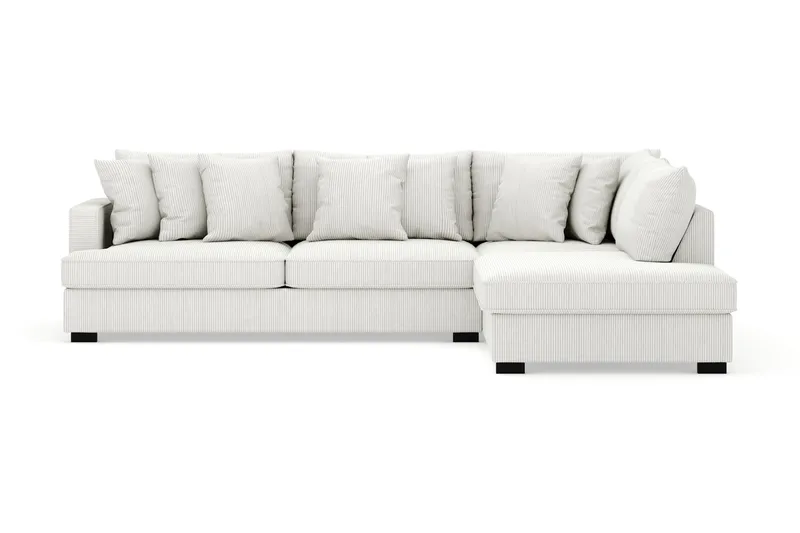 Rossita 4-sits Högervänd L-formad Djup Schäslongsoffa i Manchester - Offwhite - Möbler - Vardagsrum - Soffor - Sammetssoffor