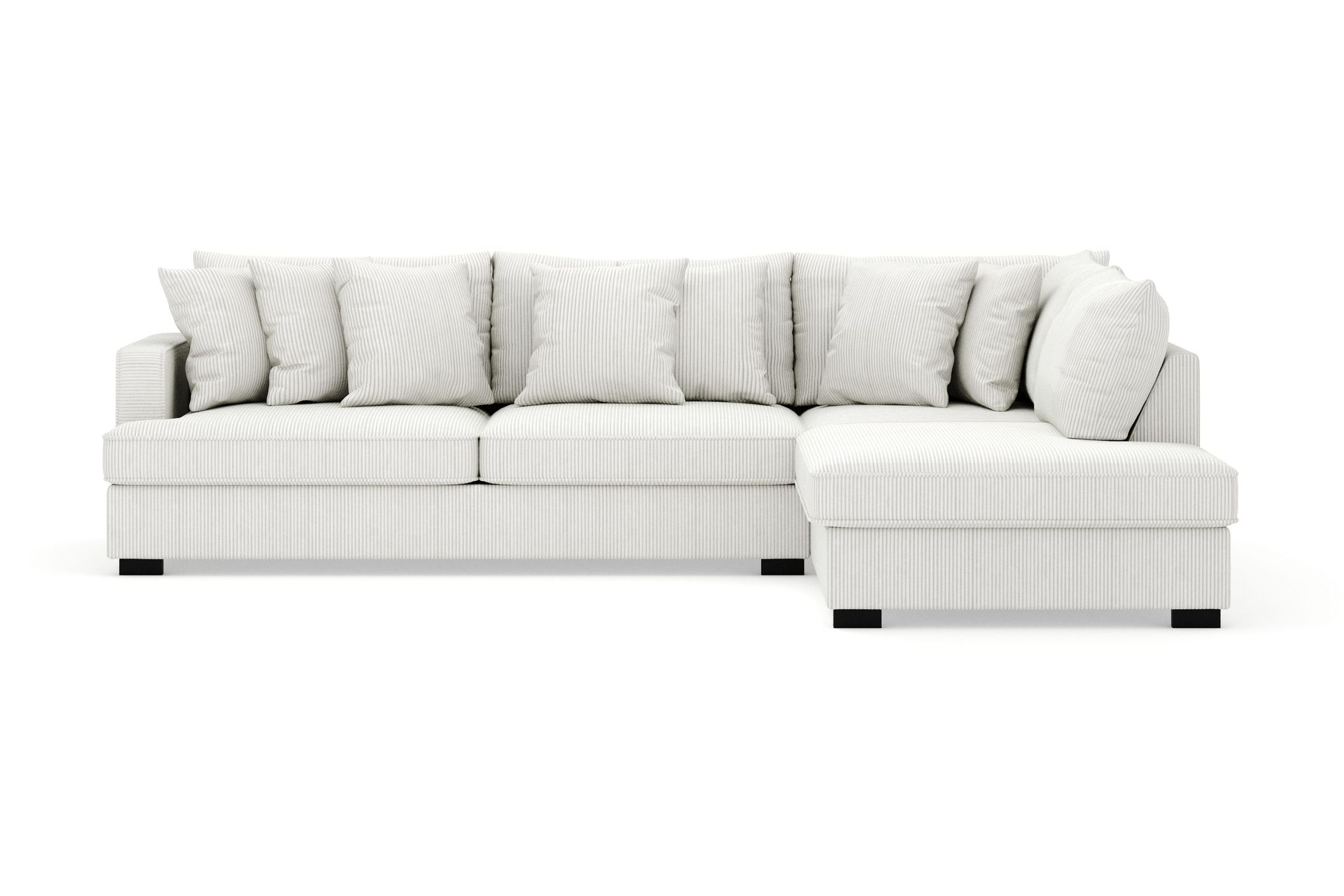 Rossita 4-sits H&ouml;gerv&auml;nd L-formad Djup Sch&auml;slongsoffa i Manchester - Offwhite