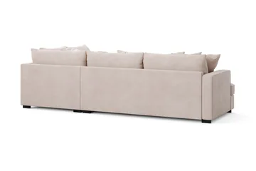 Rossita 4-sits Högervänd L-formad Djup Schäslongsoffa i Sammet - Beige - Möbler - Vardagsrum - Soffor - Divansoffa & schäslong