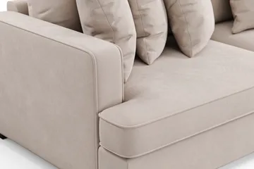 Rossita 4-sits Högervänd L-formad Djup Schäslongsoffa i Sammet - Beige - Möbler - Vardagsrum - Soffor - Divansoffa & schäslong