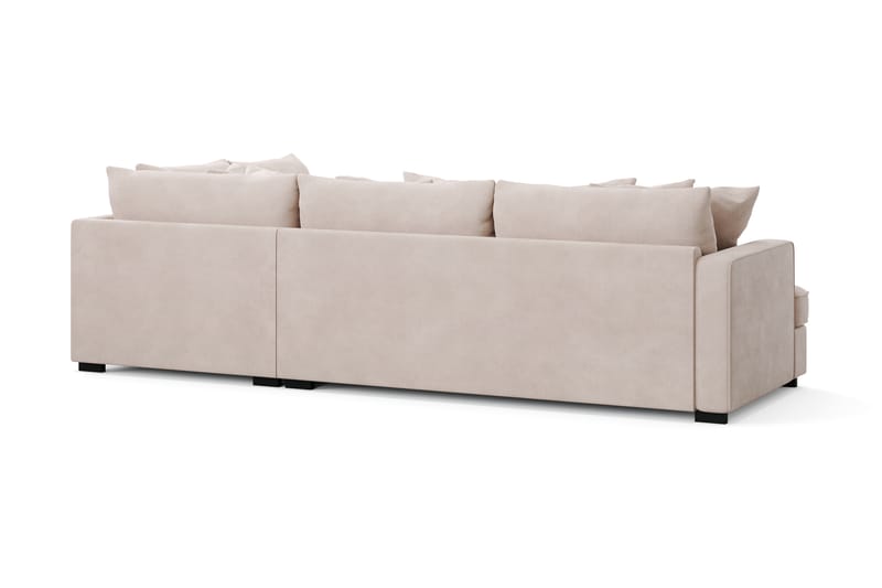 Rossita 4-sits Högervänd L-formad Djup Schäslongsoffa i Sammet - Beige - Möbler - Vardagsrum - Soffor - Sammetssoffor