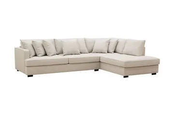 Rossita 4-sits Högervänd L-formad Djup Schäslongsoffa i Tyg - Beige - Möbler - Vardagsrum - Soffor - Divansoffa & schäslong