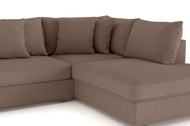 Rossita 4-sits Högervänd L-formad Djup Schäslongsoffa i Tyg - Brun - Möbler - Vardagsrum - Soffor - Divansoffa & schäslong