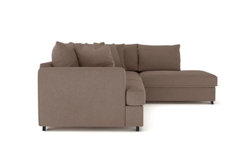 Rossita 4-sits Högervänd L-formad Djup Schäslongsoffa i Tyg - Brun - Möbler - Vardagsrum - Soffor - Divansoffa & schäslong