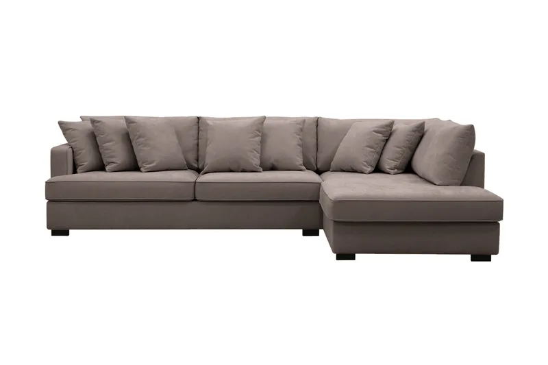 Rossita 4-sits Högervänd L-formad Djup Schäslongsoffa i Tyg - Brun - Möbler - Vardagsrum - Soffor - Divansoffa & schäslong