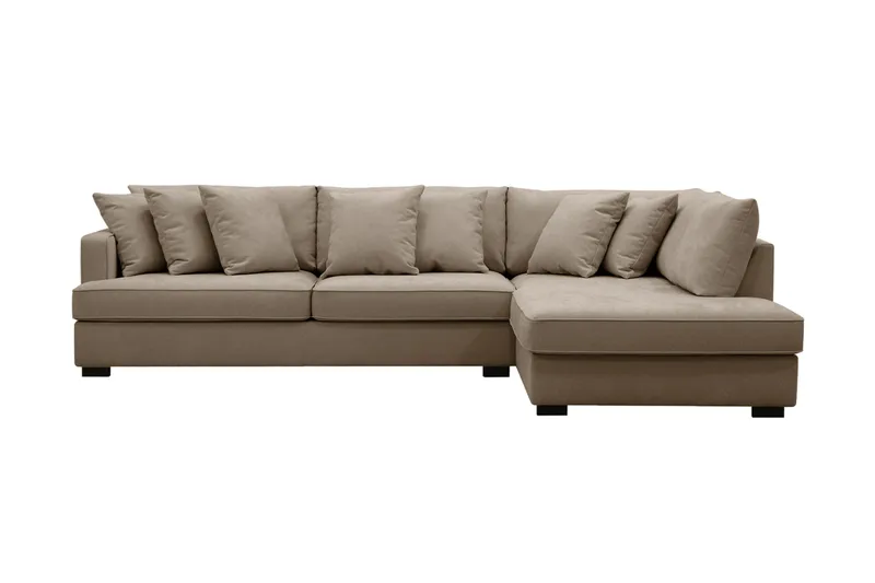 Rossita 4-sits Högervänd L-formad Djup Schäslongsoffa i Tyg - Brun - Möbler - Vardagsrum - Soffor - Divansoffa & schäslong
