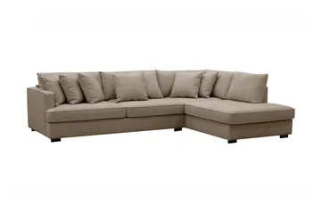 Rossita 4-sits Högervänd L-formad Djup Schäslongsoffa i Tyg - Brun - Möbler - Vardagsrum - Soffor - Divansoffa & schäslong
