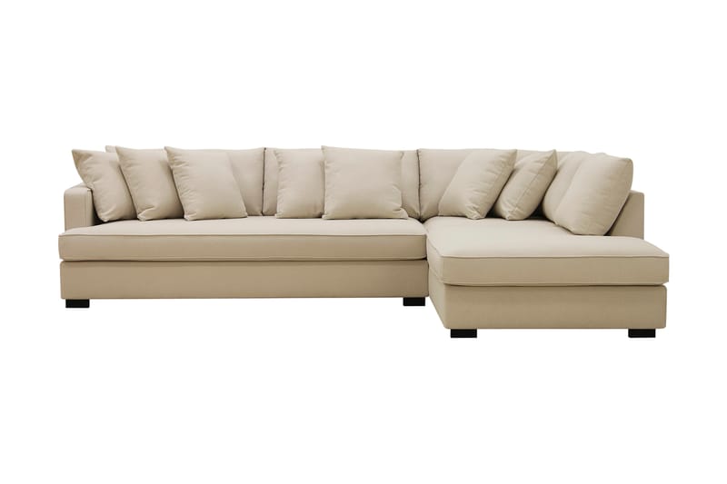 Rossita 4-sits Högervänd L-formad Djup Schäslongsoffa med Hel dyna i Bouclé - Beige - Möbler - Vardagsrum - Soffor - Divansoffa & schäslong