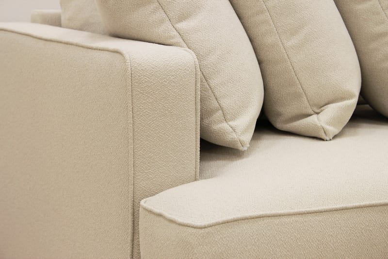 Rossita 4-sits Högervänd L-formad Djup Schäslongsoffa med Hel dyna i Bouclé - Beige - Möbler - Vardagsrum - Soffor - Divansoffa & schäslong