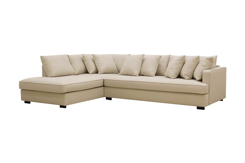 Rossita 4-sits Högervänd L-formad Djup Schäslongsoffa med Hel dyna i Bouclé - Beige - Möbler - Vardagsrum - Soffor - Divansoffa & schäslong