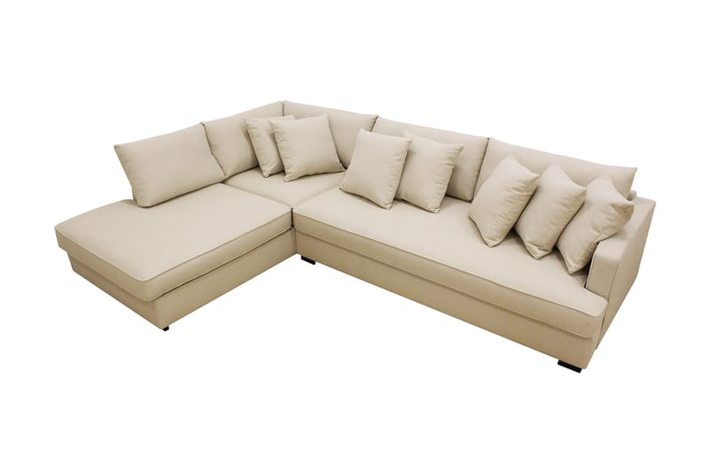 Rossita 4-sits Högervänd L-formad Djup Schäslongsoffa med Hel dyna i Bouclé - Beige - Möbler - Vardagsrum - Soffor - Divansoffa & schäslong