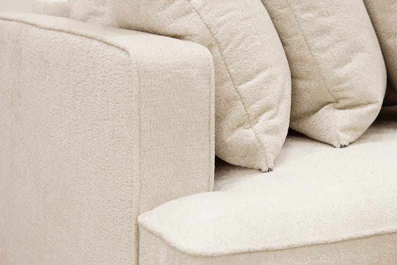 Rossita 4-sits Högervänd L-formad Djup Schäslongsoffa med Hel dyna i Chenille - Beige - Möbler - Vardagsrum - Soffor - Divansoffa & schäslong