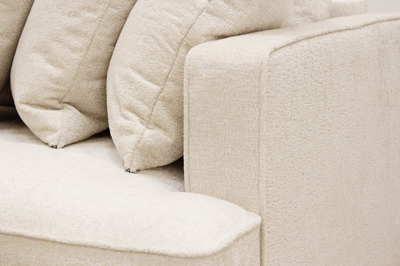 Rossita 4-sits Högervänd L-formad Djup Schäslongsoffa med Hel dyna i Chenille - Beige - Möbler - Vardagsrum - Soffor - Divansoffa & schäslong