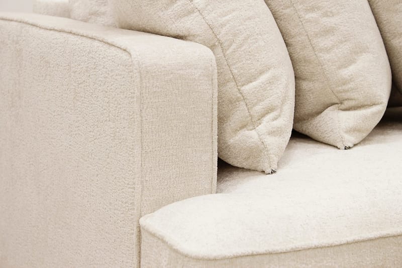 Rossita 4-sits Högervänd L-formad Djup Schäslongsoffa med Hel dyna i Chenille - Beige - Möbler - Vardagsrum - Soffor - Divansoffa & schäslong