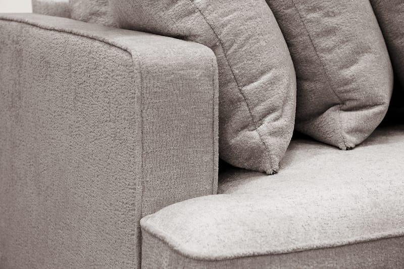 Rossita 4-sits Högervänd L-formad Djup Schäslongsoffa med Hel dyna i Chenille - Grå / Brun - Möbler - Vardagsrum - Soffor - Divansoffa & schäslong