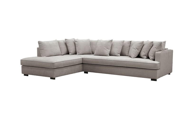 Rossita 4-sits Högervänd L-formad Djup Schäslongsoffa med Hel dyna i Chenille - Grå / Brun - Möbler - Vardagsrum - Soffor - Divansoffa & schäslong