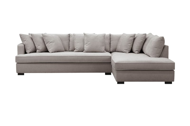 Rossita 4-sits Högervänd L-formad Djup Schäslongsoffa med Hel dyna i Chenille - Grå / Brun - Möbler - Vardagsrum - Soffor - Divansoffa & schäslong