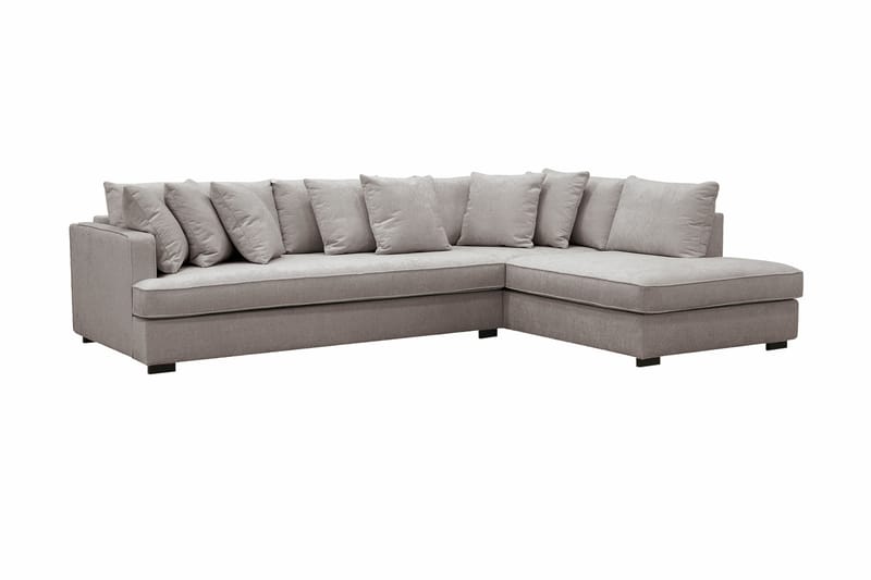 Rossita 4-sits Högervänd L-formad Djup Schäslongsoffa med Hel dyna i Chenille - Grå / Brun - Möbler - Vardagsrum - Soffor - Divansoffa & schäslong