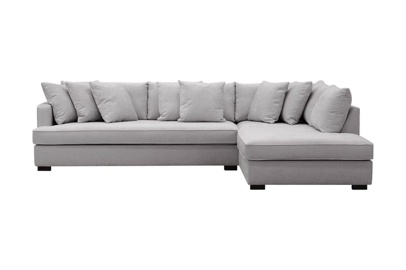 Rossita 4-sits Högervänd L-formad Djup Schäslongsoffa med Hel dyna i Chenille, Grå