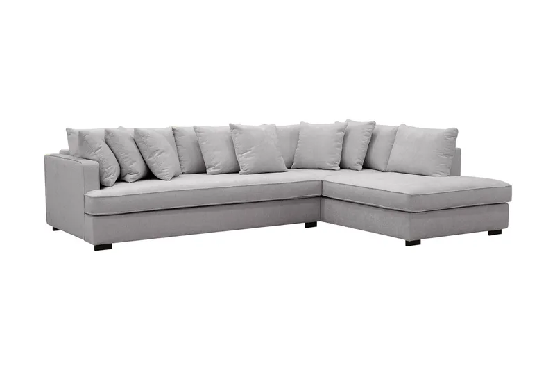 Rossita 4-sits Högervänd L-formad Djup Schäslongsoffa med Hel dyna i Chenille - Grå - Möbler - Vardagsrum - Soffor - Divansoffa & schäslong