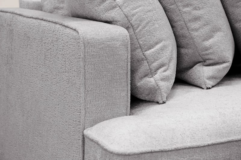 Rossita 4-sits Högervänd L-formad Djup Schäslongsoffa med Hel dyna i Chenille - Grå - Möbler - Vardagsrum - Soffor - Divansoffa & schäslong