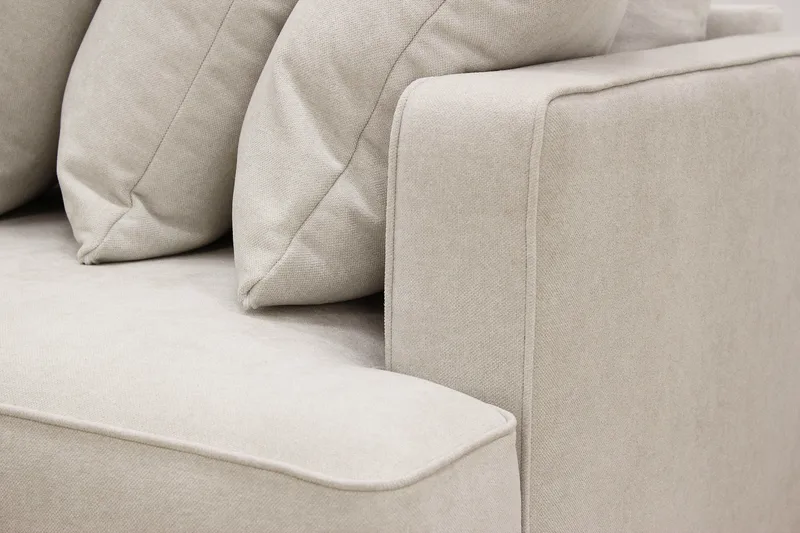 Rossita 4-sits Högervänd L-formad Djup Schäslongsoffa med Hel dyna i Tyg - Beige - Möbler - Vardagsrum - Soffor - Divansoffa & schäslong