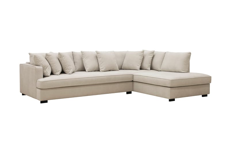 Rossita 4-sits Högervänd L-formad Djup Schäslongsoffa med Hel dyna i Tyg - Beige - Möbler - Vardagsrum - Soffor - Divansoffa & schäslong