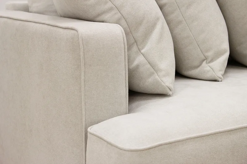 Rossita 4-sits Högervänd L-formad Djup Schäslongsoffa med Hel dyna i Tyg - Beige - Möbler - Vardagsrum - Soffor - Divansoffa & schäslong