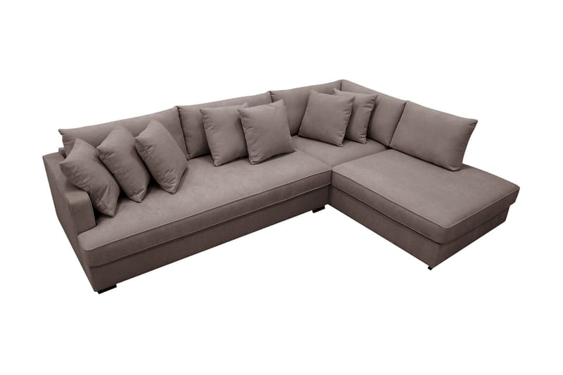 Rossita 4-sits Högervänd L-formad Djup Schäslongsoffa med Hel dyna i Tyg - Brun - Möbler - Vardagsrum - Soffor - Divansoffa & schäslong