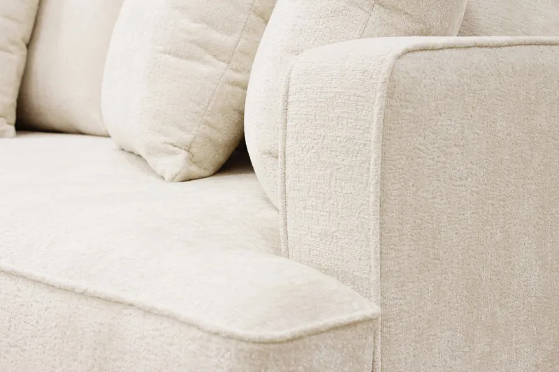 Rossita 4-sits Vänstervänd L-formad Djup Schäslongsoffa i Chenille - Beige - Möbler - Vardagsrum - Soffor - Divansoffa & schäslong