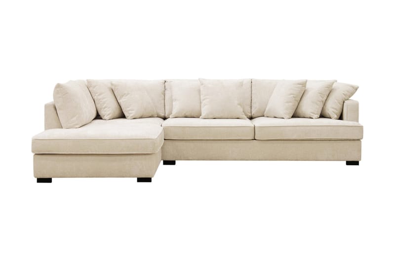 Rossita 4-sits Vänstervänd L-formad Djup Schäslongsoffa i Chenille - Beige - Möbler - Vardagsrum - Soffor - Divansoffa & schäslong