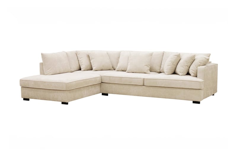 Rossita 4-sits Vänstervänd L-formad Djup Schäslongsoffa i Chenille - Beige - Möbler - Vardagsrum - Soffor - Divansoffa & schäslong