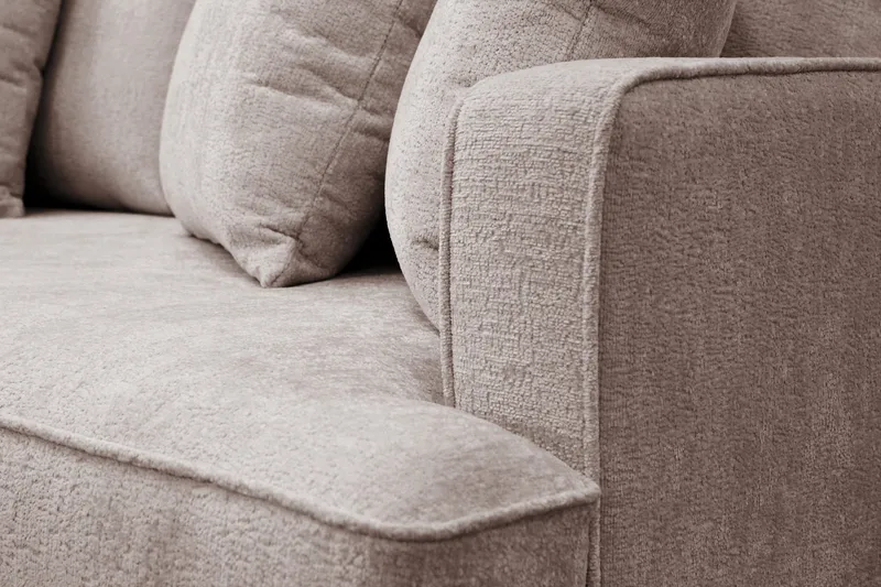 Rossita 4-sits Vänstervänd L-formad Djup Schäslongsoffa i Chenille - Grå / Brun - Möbler - Vardagsrum - Soffor - Divansoffa & schäslong