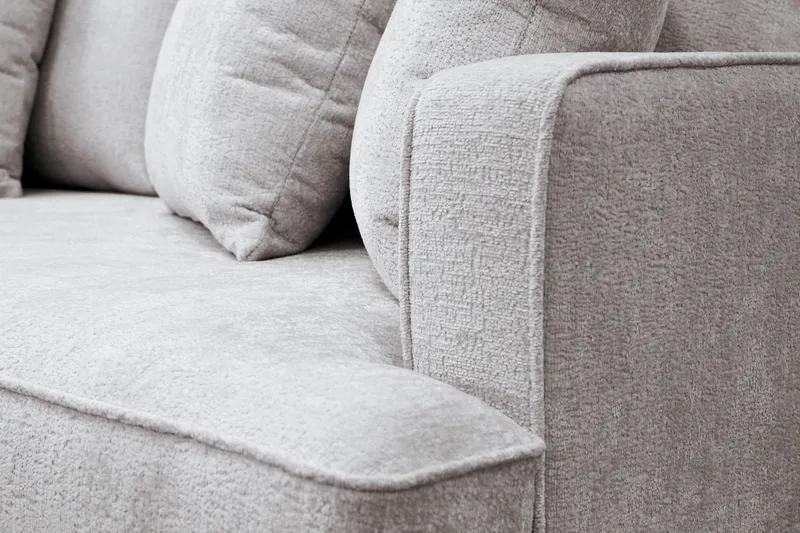 Rossita 4-sits Vänstervänd L-formad Djup Schäslongsoffa i Chenille - Grå / Brun - Möbler - Vardagsrum - Soffor - Divansoffa & schäslong