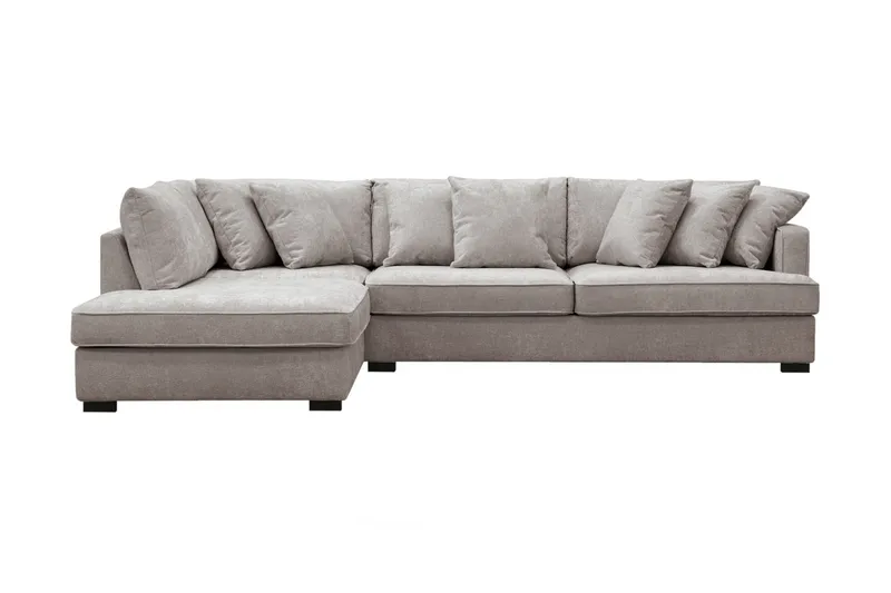 Rossita 4-sits Vänstervänd L-formad Djup Schäslongsoffa i Chenille - Grå / Brun - Möbler - Vardagsrum - Soffor - Divansoffa & schäslong