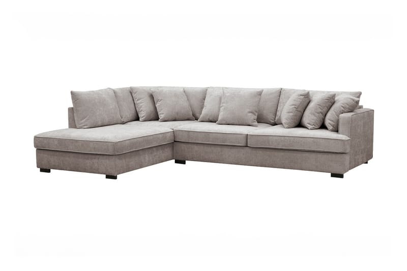 Rossita 4-sits Vänstervänd L-formad Djup Schäslongsoffa i Chenille - Grå / Brun - Möbler - Vardagsrum - Soffor - Divansoffa & schäslong
