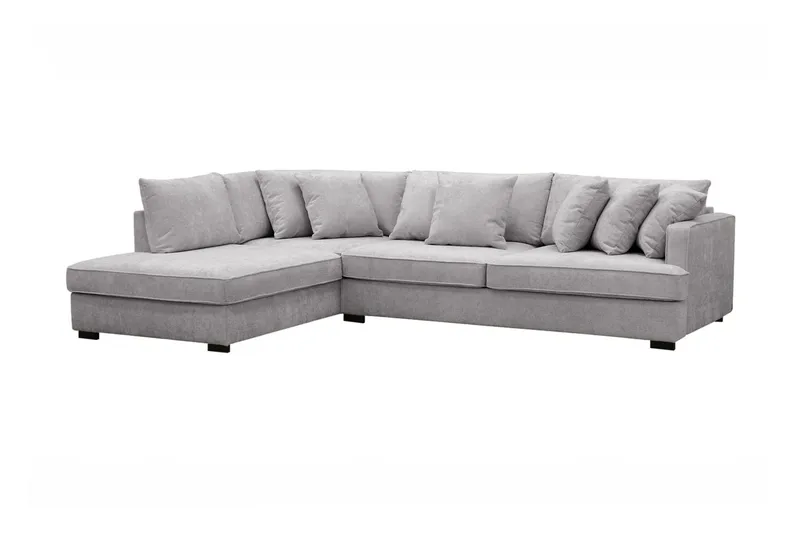 Rossita 4-sits Vänstervänd L-formad Djup Schäslongsoffa i Chenille - Ljus Grå - Möbler - Vardagsrum - Soffor - Divansoffa & schäslong