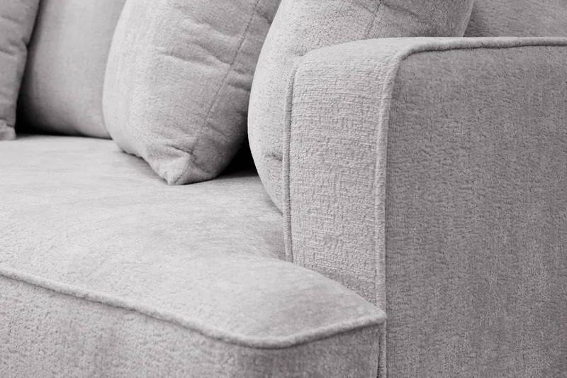 Rossita 4-sits Vänstervänd L-formad Djup Schäslongsoffa i Chenille - Ljus Grå - Möbler - Vardagsrum - Soffor - Divansoffa & schäslong