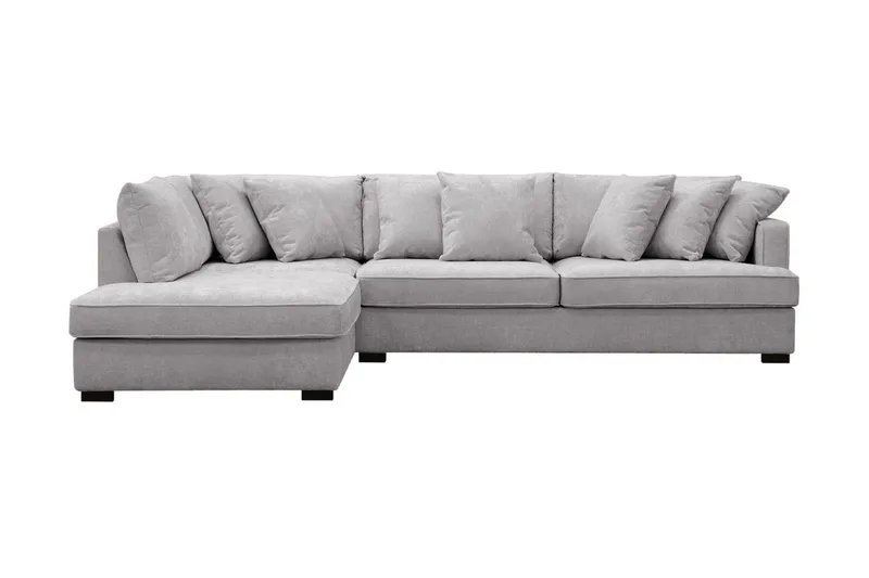 Rossita 4-sits Vänstervänd L-formad Djup Schäslongsoffa i Chenille - Ljus Grå - Möbler - Vardagsrum - Soffor - Divansoffa & schäslong