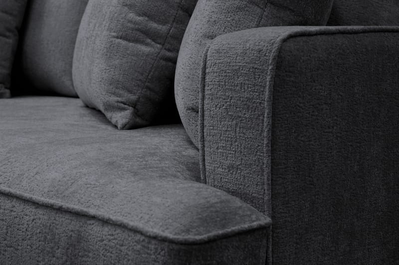 Rossita 4-sits Vänstervänd L-formad Djup Schäslongsoffa i Chenille - Svart - Möbler - Vardagsrum - Soffor - Divansoffa & schäslong