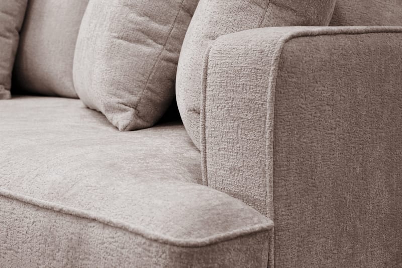 Rossita 4-sits Vänstervänd L-formad Djup Schäslongsoffa i Chenille - Trenza 08, Grå/Brun Chenille - Möbler - Vardagsrum - Soffor - Divansoffa & schäslong