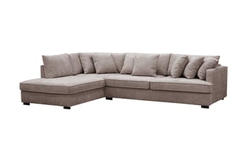 Rossita 4-sits Vänstervänd L-formad Djup Schäslongsoffa i Chenille - Trenza 08, Grå/Brun Chenille - Möbler - Vardagsrum - Soffor - Divansoffa & schäslong