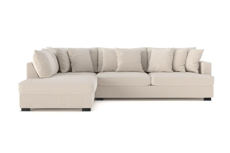 Rossita 4-sits Vänstervänd L-formad Djup Schäslongsoffa i Manchester - Beige - Möbler - Vardagsrum - Soffor - Divansoffa & schäslong