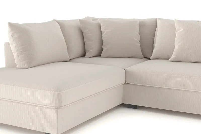 Rossita 4-sits Vänstervänd L-formad Djup Schäslongsoffa i Manchester - Beige - Möbler - Vardagsrum - Soffor - Divansoffa & schäslong