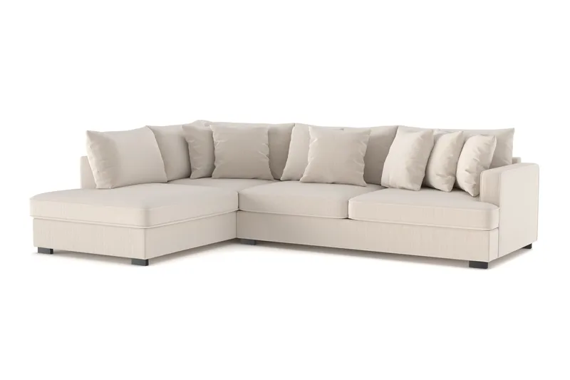 Rossita 4-sits Vänstervänd L-formad Djup Schäslongsoffa i Manchester - Beige - Möbler - Vardagsrum - Soffor - Divansoffa & schäslong