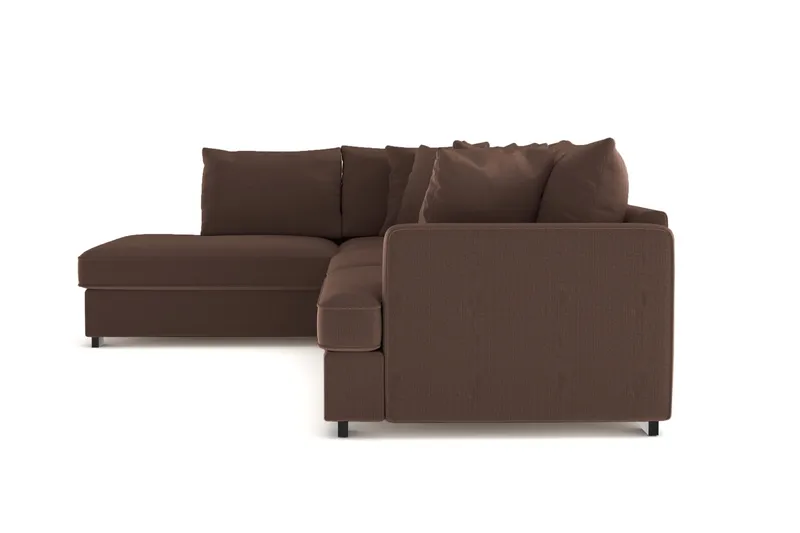 Rossita 4-sits Vänstervänd L-formad Djup Schäslongsoffa i Manchester - Brun - Möbler - Vardagsrum - Soffor - Divansoffa & schäslong