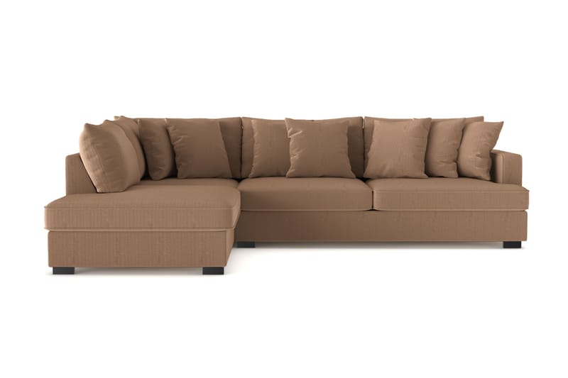 Rossita 4-sits Vänstervänd L-formad Djup Schäslongsoffa i Manchester - Brun - Möbler - Vardagsrum - Soffor - Divansoffa & schäslong