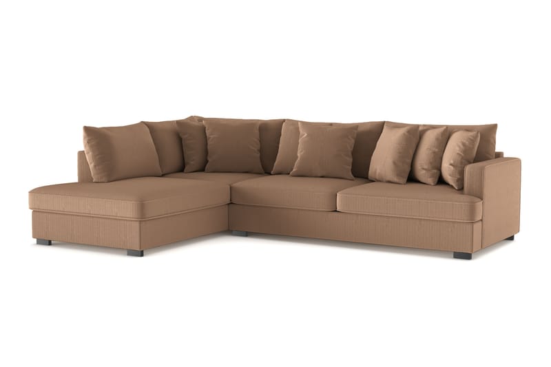 Rossita 4-sits Vänstervänd L-formad Djup Schäslongsoffa i Manchester - Brun - Möbler - Vardagsrum - Soffor - Divansoffa & schäslong