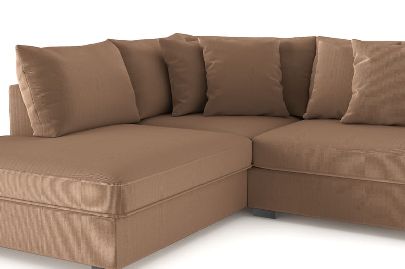 Rossita 4-sits Vänstervänd L-formad Djup Schäslongsoffa i Manchester - Brun - Möbler - Vardagsrum - Soffor - Divansoffa & schäslong